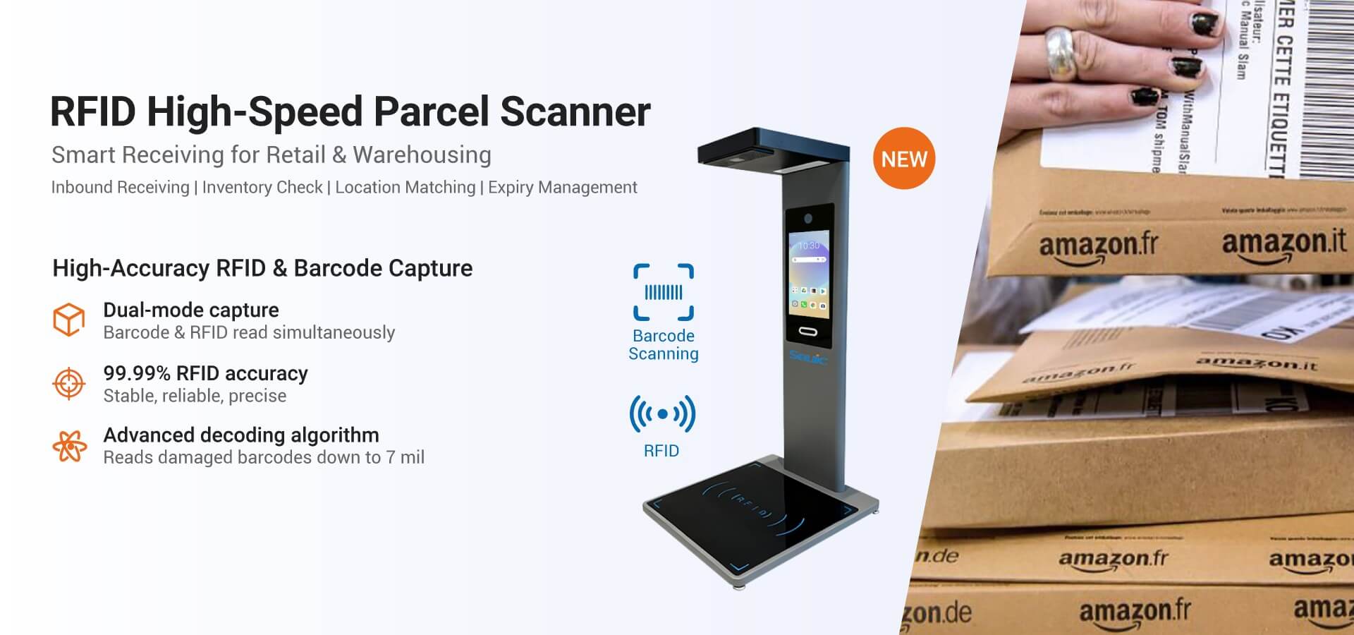 RFID High-Speed Parcel Scanner in Smart Receiving for Retail and Warehousing