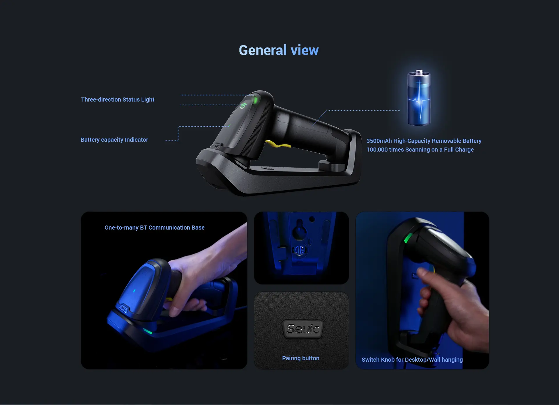 HS220 Industrial Wireless Barcode Scanner